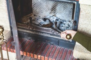 fireplace with ashes